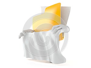 Folder character holding white sheet