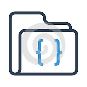 Folder coding Line icon