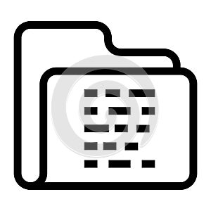 Folder coding line icon