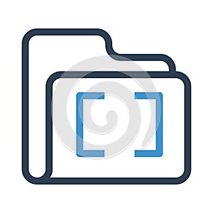 Folder coding line icon