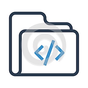 Folder coding line icon