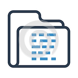Folder Coding Line icon