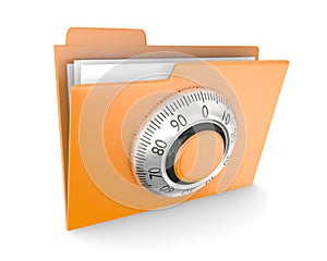 Folder with combination lock
