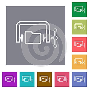 Folder compression outline square flat icons