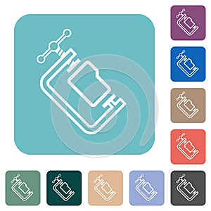 Folder compression outline rounded square flat icons