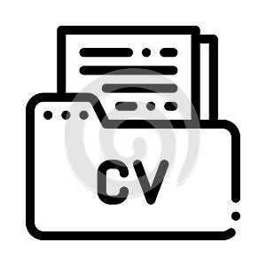 Folder With Curriculum Vitae CV Job Hunting Vector