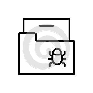 Folder cyber attack icon. Simple line, outline vector elements of hacks icons for ui and ux, website or mobile application