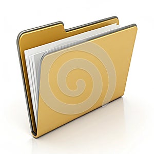 Folder 3D icon illustration isolated on white background