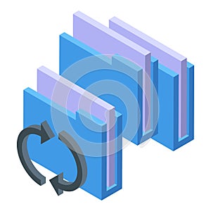 Folder data icon isometric vector. File document