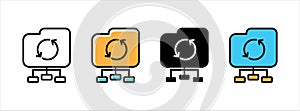 Folder data network icon. Data center access network icons vector set