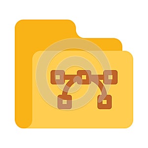 Folder data vector flat icon
