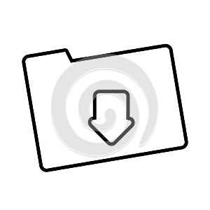 folder document data with arrow down