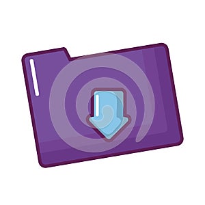 folder document data with arrow down