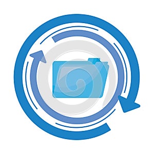 folder document data with arrows