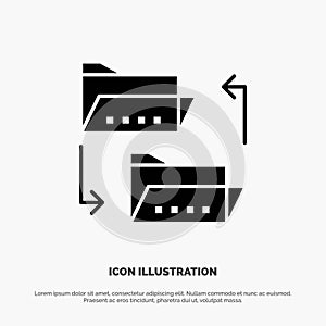 Folder, Document, File, File Sharing, Sharing solid Glyph Icon vector