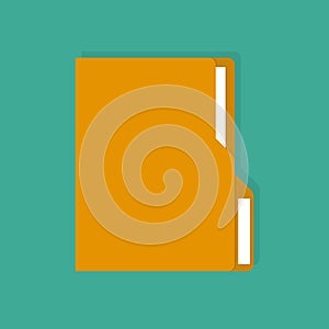 Folder with Document. Flat design  illustration