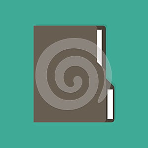 Folder with Document. Flat design  illustration