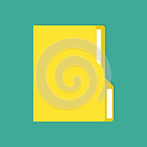 Folder with Document. Flat design  illustration