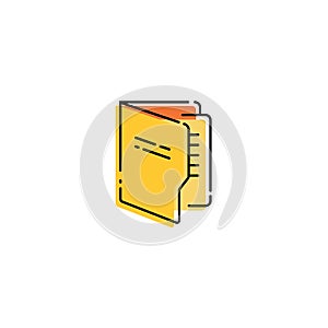 Folder document icon flat in simple design on an isolated white background. EPS 10 vector