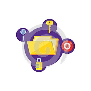 folder document with security icons