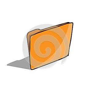 Folder document symbol. Vector folder file. Hand drawn folder