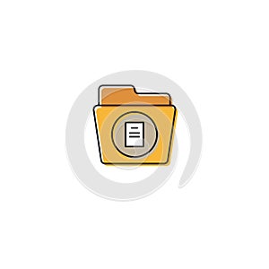 Folder document vector icon isolated on white background