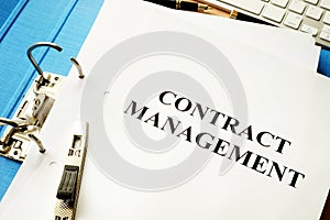 Folder and documents with contract management.