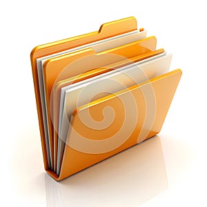 Folder with documents icon isolated