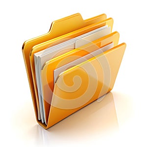 Folder with documents icon isolated