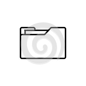 Folder with documents line icon. Vector illustration isolated