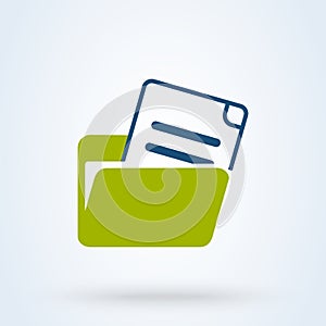 Folder documents Simple vector modern icon design illustration