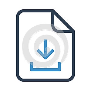 Folder download line icon