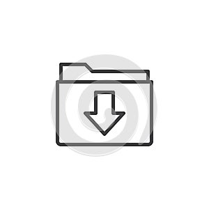 Folder download line icon