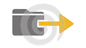 Folder Export Icon, Data Transfer Arrow Symbol, vector design Generative AI