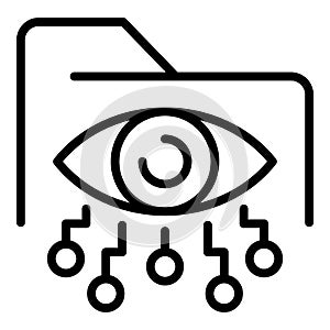 Folder eye network icon, outline style
