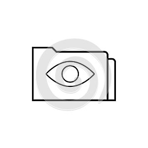 Folder with the eye sign. Thin lines eps ten