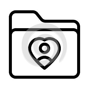 Folder favorite vector  thin line icon