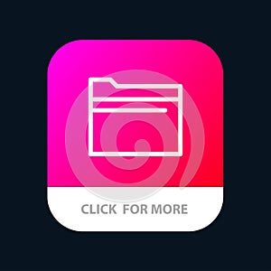 Folder, File, Data, Storage Mobile App Button. Android and IOS Line Version