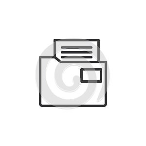 Folder with file document line icon