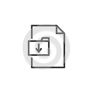 Folder file download arrow outline icon