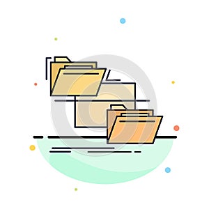 folder, file, management, move, copy Flat Color Icon Vector