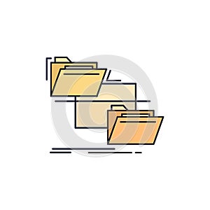 folder, file, management, move, copy Flat Color Icon Vector