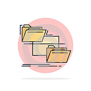 folder, file, management, move, copy Flat Color Icon Vector