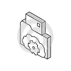 folder file storage work isometric icon vector illustration