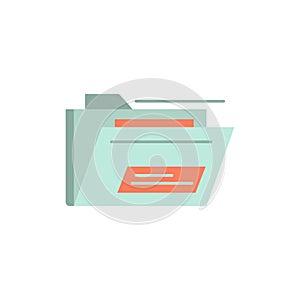 Folder, File, Zip, Rar,   Flat Color Icon. Vector icon banner Template photo