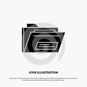 Folder, File, Zip, Rar,  solid Glyph Icon vector