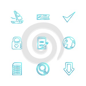 folder , files , directory , search , code , eps icons set vector