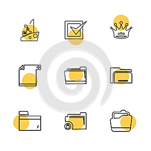 folder , files , directory , search , code , eps icons set vector