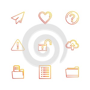 folder , files , directory , search , code , eps icons set vector