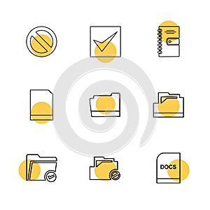 folder , files , directory , search , code , eps icons set vector